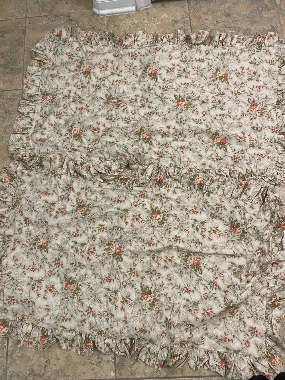 Vintage Rare Lauren Ralph Lauren Cole Brook Ruffled Floral Pillow King Shamsi